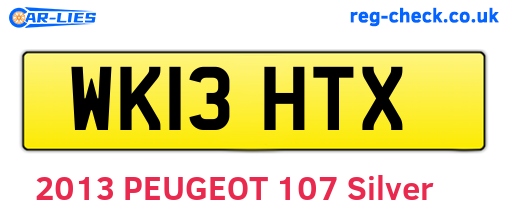 WK13HTX are the vehicle registration plates.