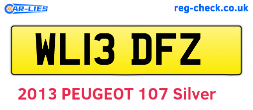 WL13DFZ are the vehicle registration plates.