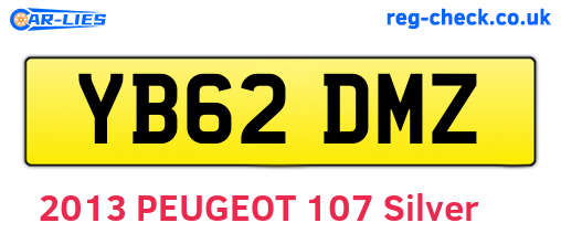 YB62DMZ are the vehicle registration plates.