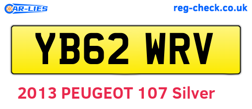 YB62WRV are the vehicle registration plates.