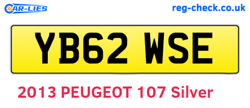 YB62WSE are the vehicle registration plates.