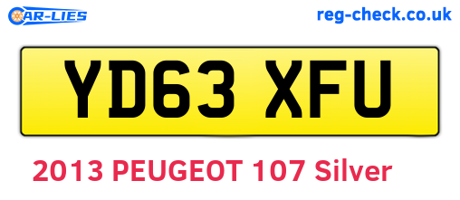 YD63XFU are the vehicle registration plates.