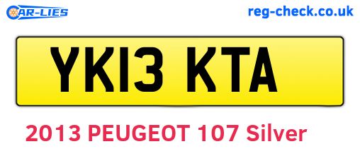 YK13KTA are the vehicle registration plates.