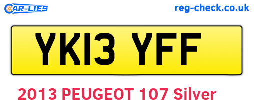 YK13YFF are the vehicle registration plates.