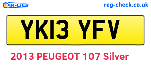 YK13YFV are the vehicle registration plates.