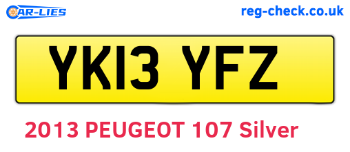 YK13YFZ are the vehicle registration plates.