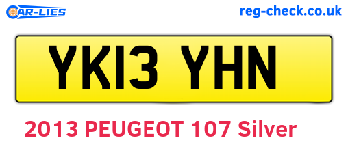 YK13YHN are the vehicle registration plates.