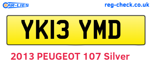 YK13YMD are the vehicle registration plates.