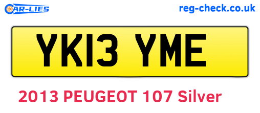 YK13YME are the vehicle registration plates.