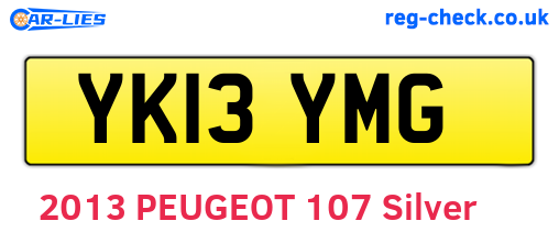 YK13YMG are the vehicle registration plates.