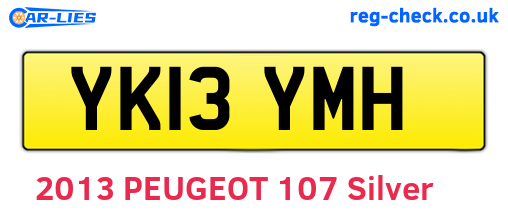 YK13YMH are the vehicle registration plates.