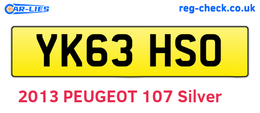 YK63HSO are the vehicle registration plates.