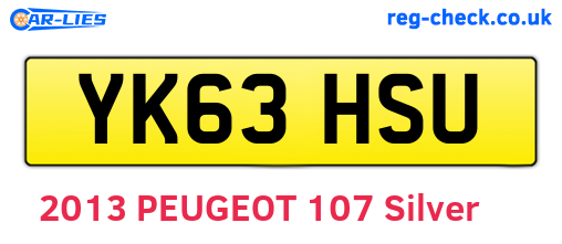 YK63HSU are the vehicle registration plates.