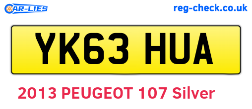 YK63HUA are the vehicle registration plates.