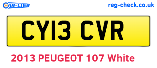 CY13CVR are the vehicle registration plates.