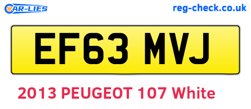 EF63MVJ are the vehicle registration plates.