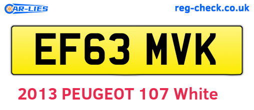 EF63MVK are the vehicle registration plates.