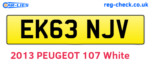 EK63NJV are the vehicle registration plates.