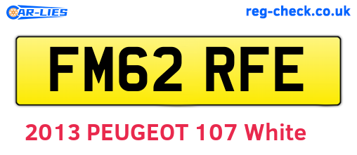 FM62RFE are the vehicle registration plates.
