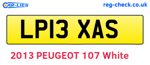 LP13XAS are the vehicle registration plates.