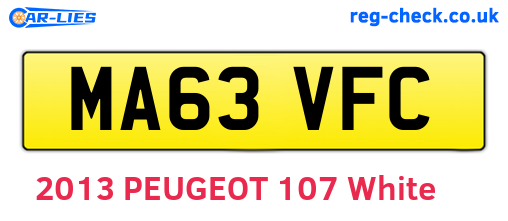 MA63VFC are the vehicle registration plates.