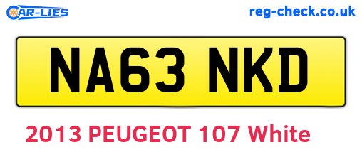 NA63NKD are the vehicle registration plates.