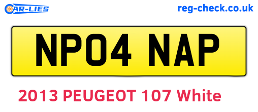 NP04NAP are the vehicle registration plates.