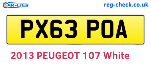 PX63POA are the vehicle registration plates.
