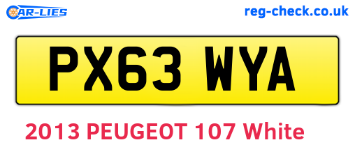 PX63WYA are the vehicle registration plates.