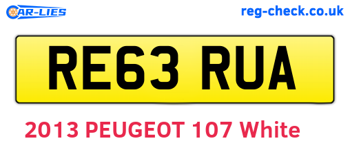 RE63RUA are the vehicle registration plates.
