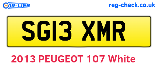 SG13XMR are the vehicle registration plates.