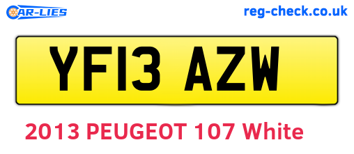 YF13AZW are the vehicle registration plates.