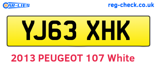 YJ63XHK are the vehicle registration plates.