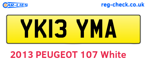 YK13YMA are the vehicle registration plates.