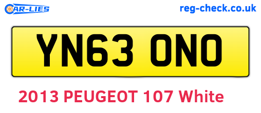 YN63ONO are the vehicle registration plates.