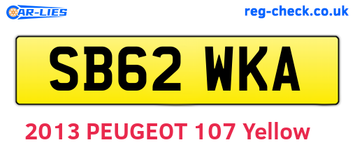 SB62WKA are the vehicle registration plates.