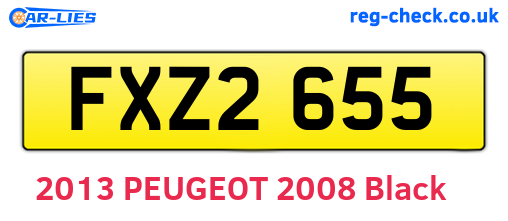 FXZ2655 are the vehicle registration plates.