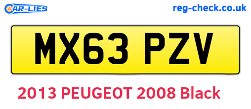 MX63PZV are the vehicle registration plates.