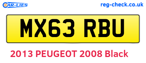 MX63RBU are the vehicle registration plates.