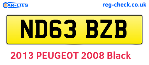 ND63BZB are the vehicle registration plates.