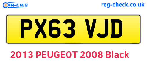 PX63VJD are the vehicle registration plates.
