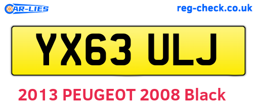 YX63ULJ are the vehicle registration plates.