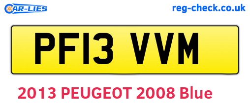 PF13VVM are the vehicle registration plates.
