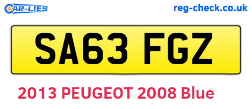 SA63FGZ are the vehicle registration plates.