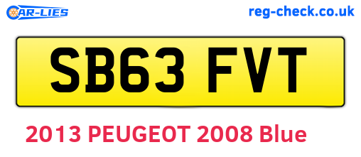 SB63FVT are the vehicle registration plates.