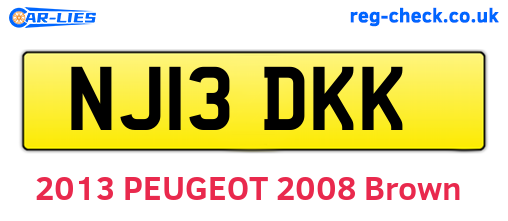 NJ13DKK are the vehicle registration plates.