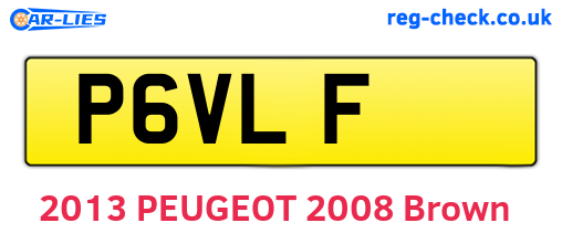 P6VLF are the vehicle registration plates.