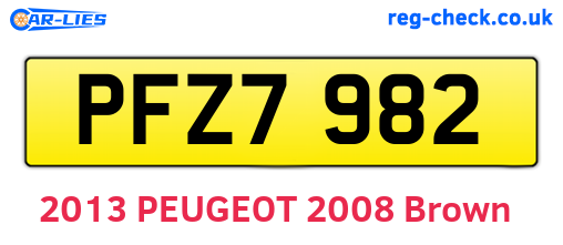 PFZ7982 are the vehicle registration plates.