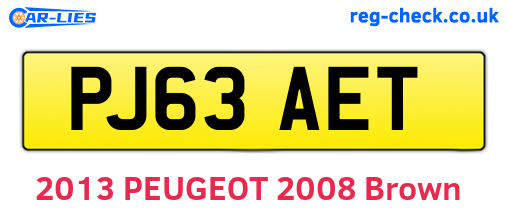 PJ63AET are the vehicle registration plates.