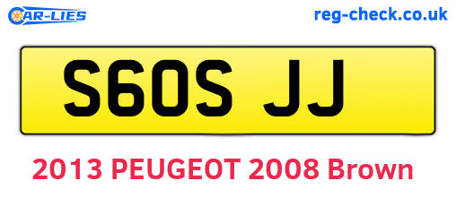 S60SJJ are the vehicle registration plates.